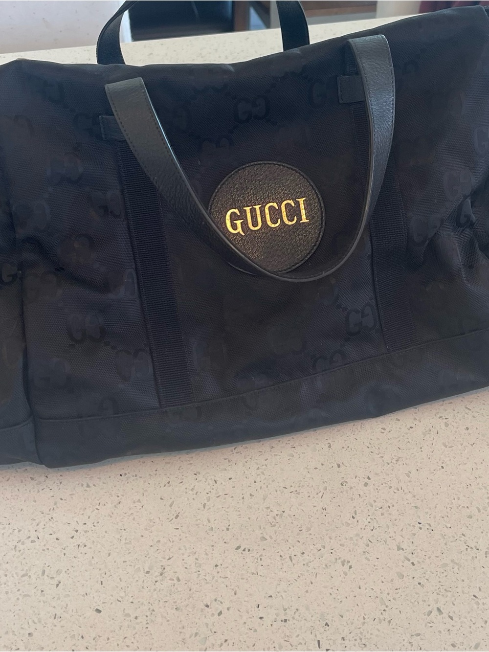 Gucci Black Logo Weekender Duffel Bag